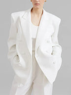 Sofia | White Oversized Double-Breasted Blazer