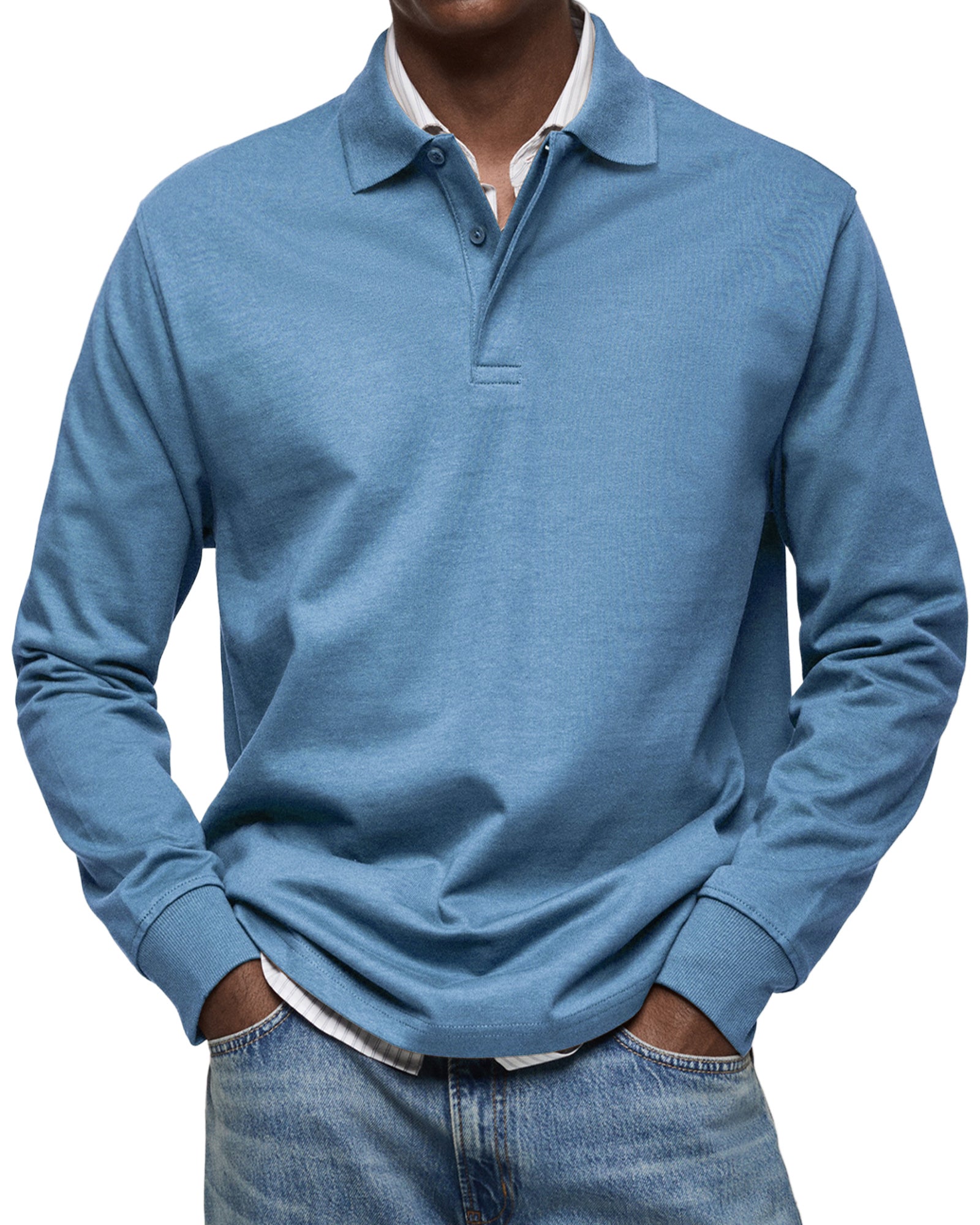 Luxury Long-Sleeve Polo