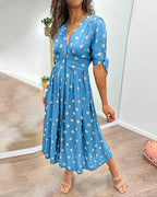 Monique™ | Elegant Polka Dot Dress