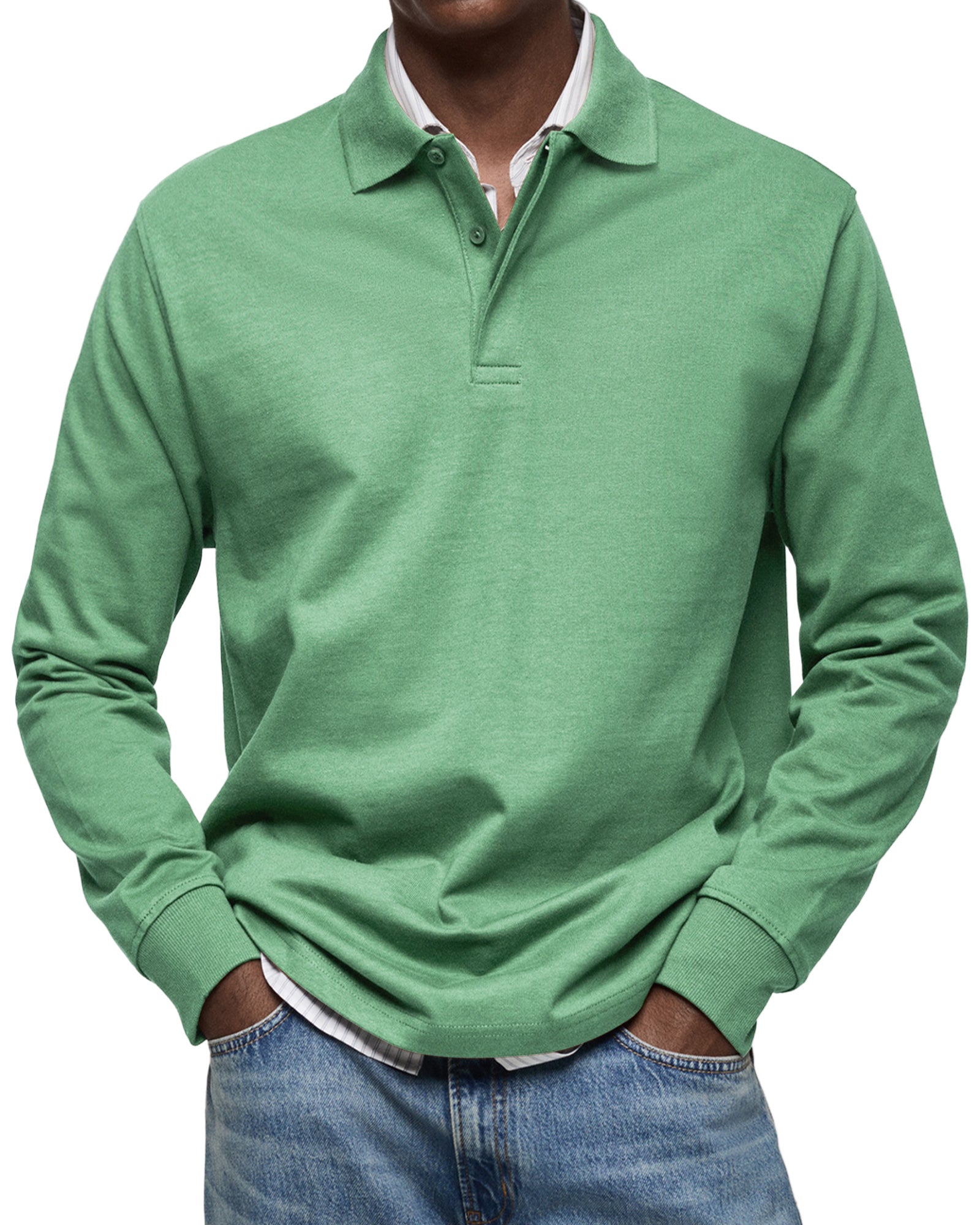 Luxury Long-Sleeve Polo