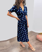 Monique™ | Elegant Polka Dot Dress