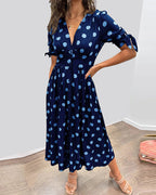 Monique™ | Elegant Polka Dot Dress