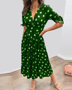 Monique™ | Elegant Polka Dot Dress