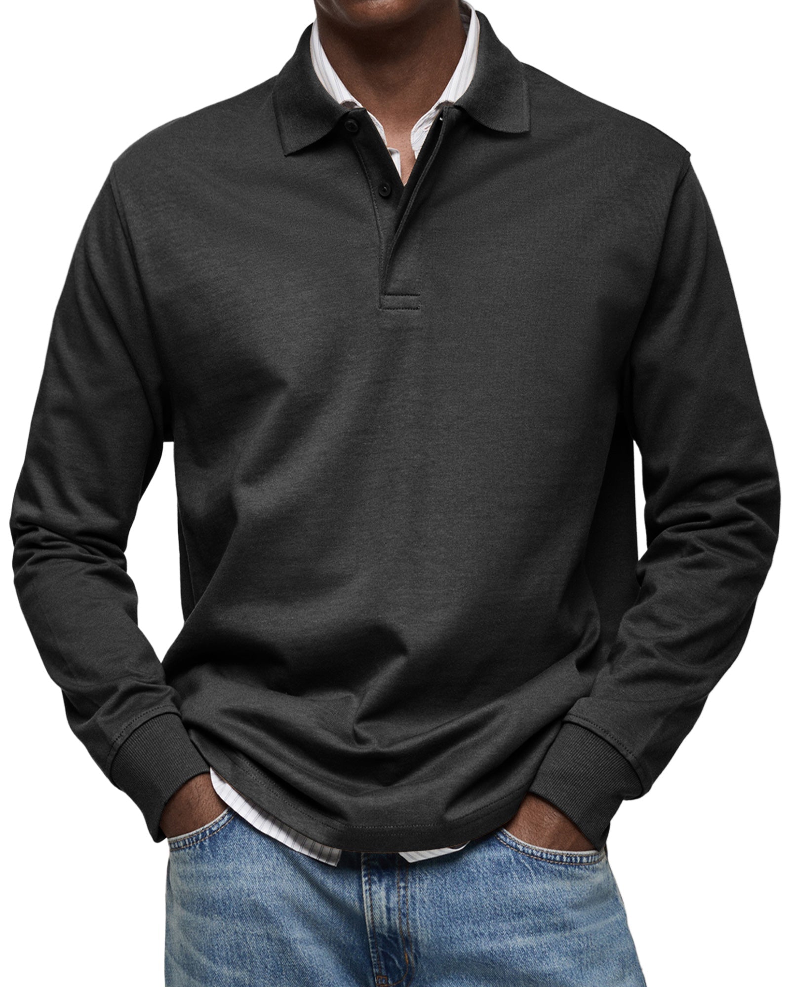 Luxury Long-Sleeve Polo