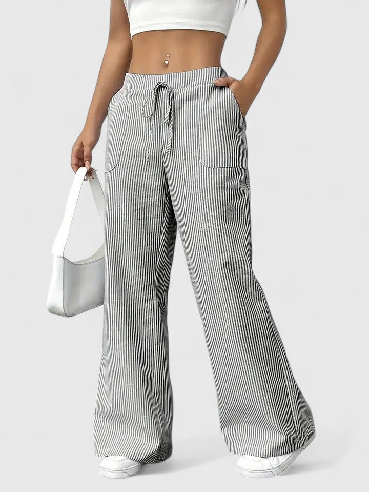Dominique | Comfortable wide-leg trousers with elegant details