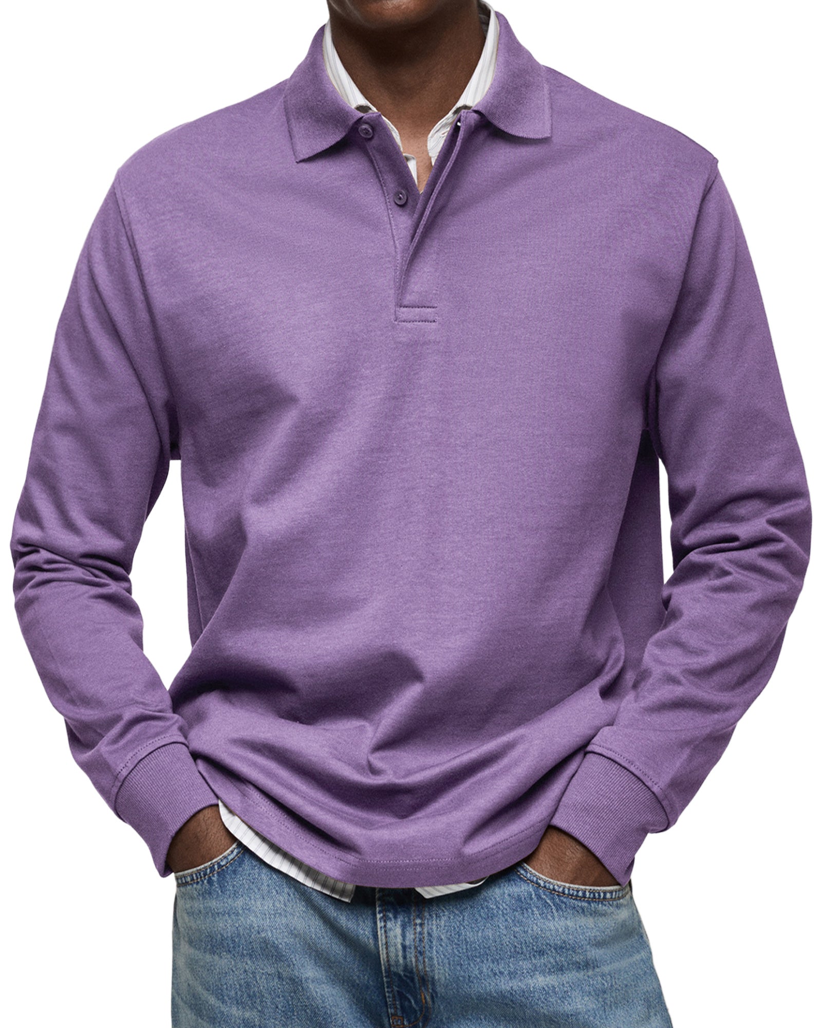 Luxury Long-Sleeve Polo