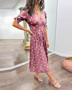 Monique™ | Elegant Polka Dot Dress