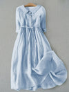 Doro - Elegant Short-Sleeve Dress with Waist Ties