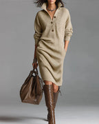 Elegant Pullover Knit Midi Dress