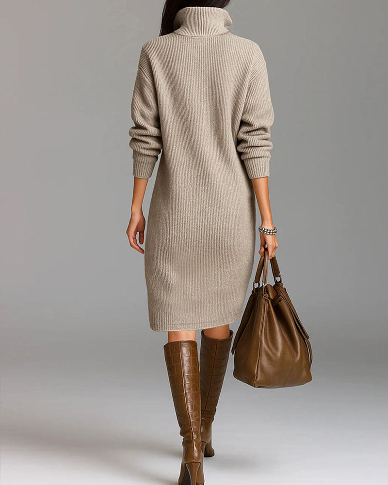 Elegant Pullover Knit Midi Dress