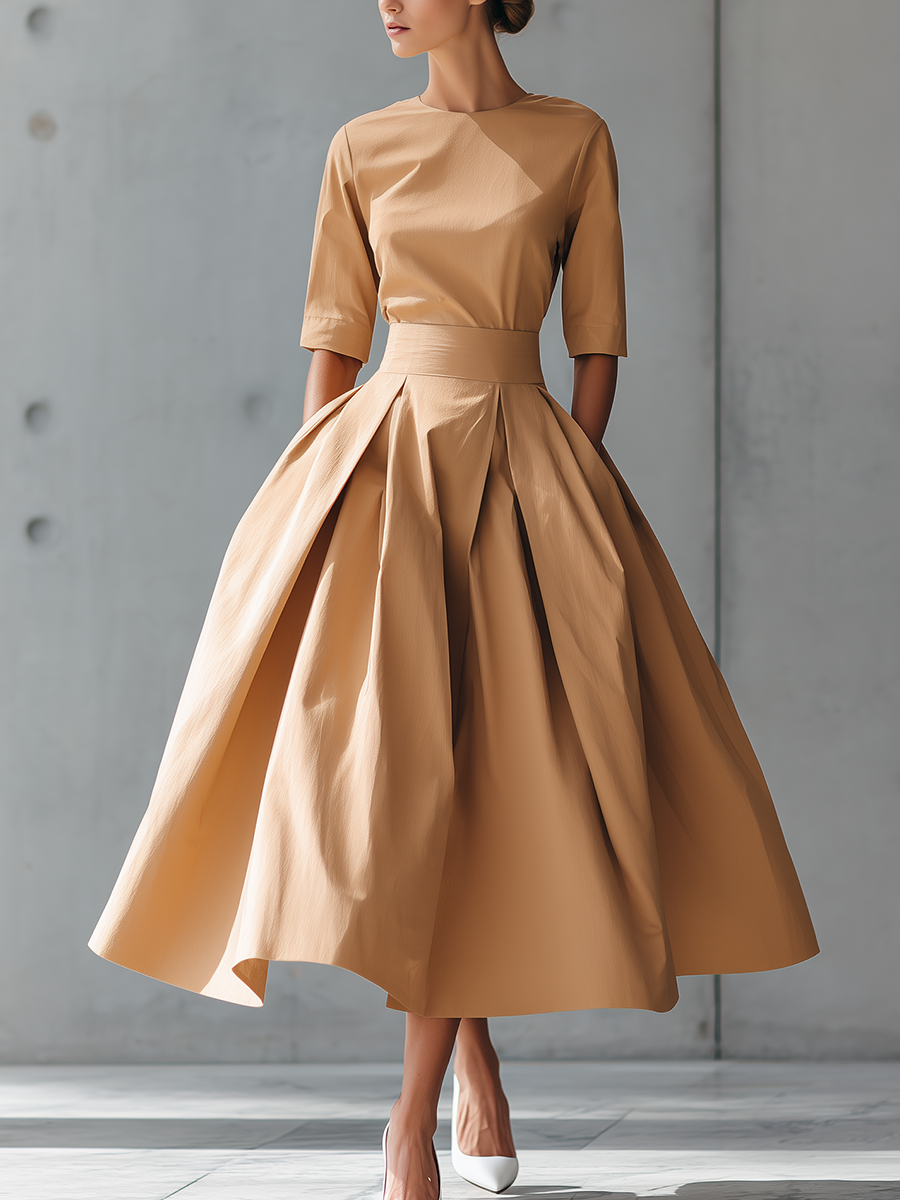 Structured Cotton Maxi Dress