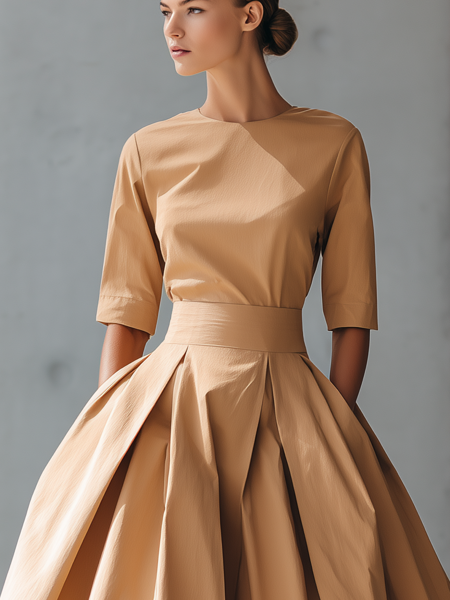 Structured Cotton Maxi Dress