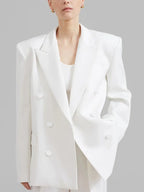 Sofia | White Oversized Double-Breasted Blazer