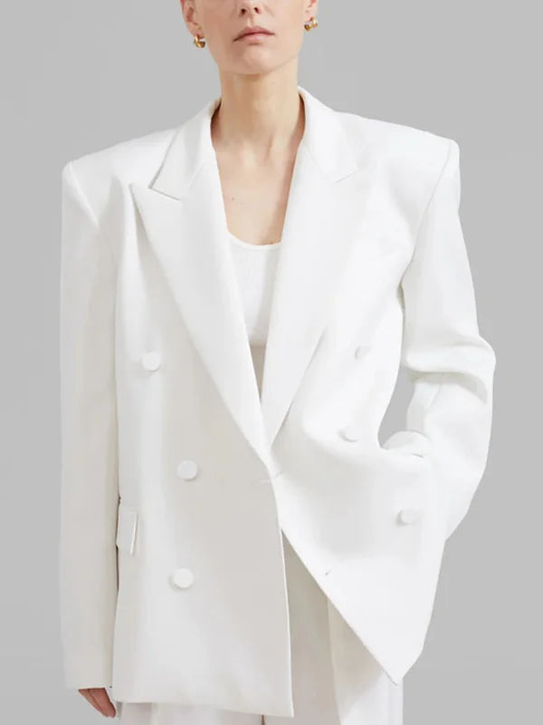 Sofia | White Oversized Double-Breasted Blazer