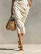 Women’s Dress with Short Sleeves, Collar, and Belt