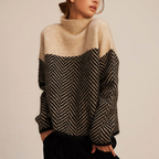 High-Neck Knit Sweater
