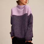 High-Neck Knit Sweater