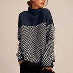 High-Neck Knit Sweater