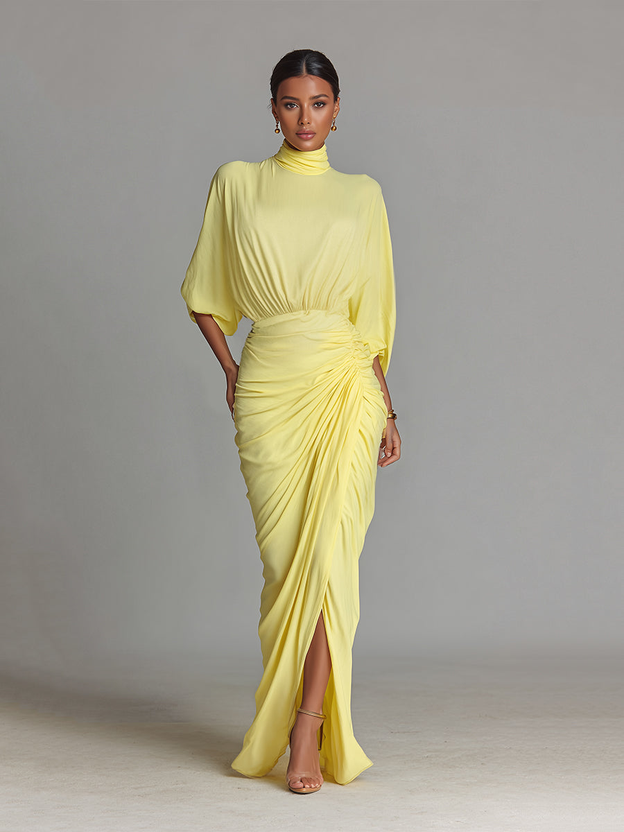 Comfortable Maxi Dress in Bright Yellow Blend